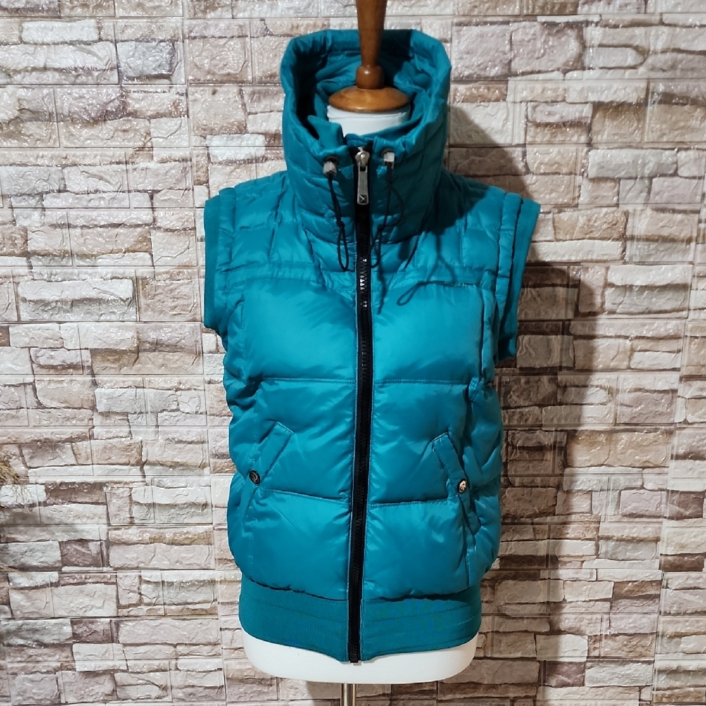 Diesel Teal Full Zip Puffer Vest